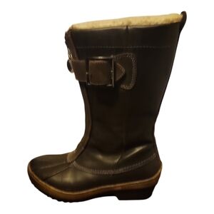 Sorel Black Leather Waterproof Tall Winter Boots